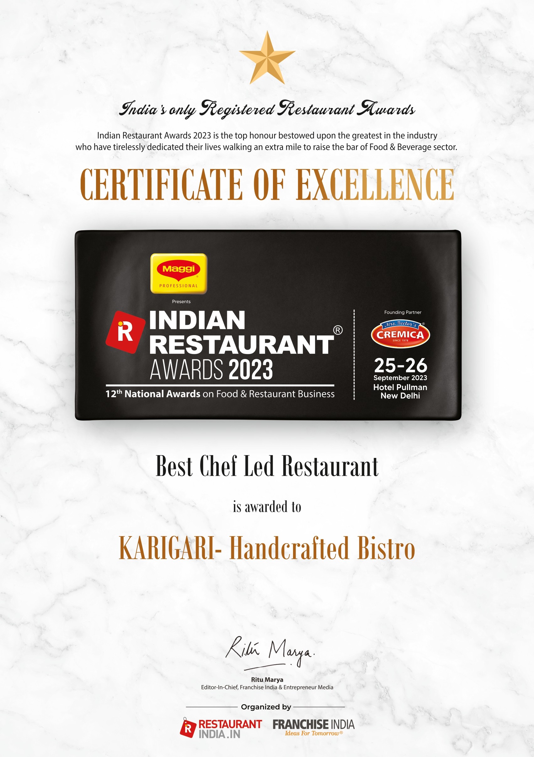 Best Chef Led Restaurant 2023